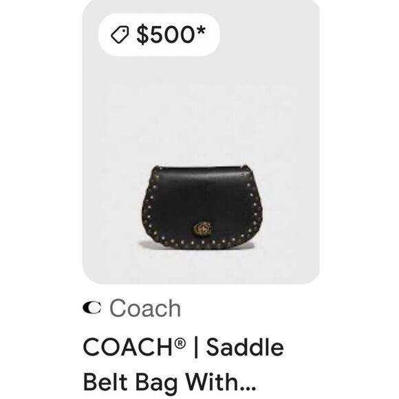 Coach Saddle Belt Bag With Scallop Rivets - Picture 5 of 9